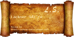 Lackner Sára névjegykártya