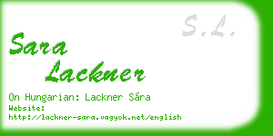 sara lackner business card